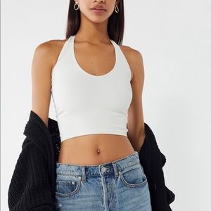 Urban Outfitters White Seamless Halter Bra Top